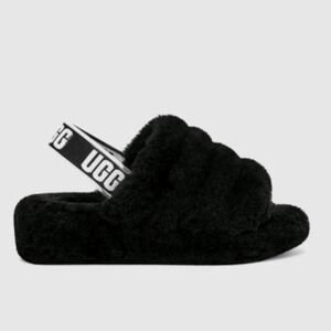 Ugg Womens Black Fluff Yeah Slipper 6